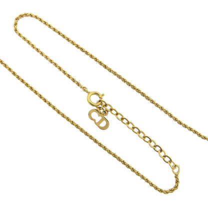 CHRISTIAN DIOR CD logo rhinestone Necklace Metal Ladies [Used]