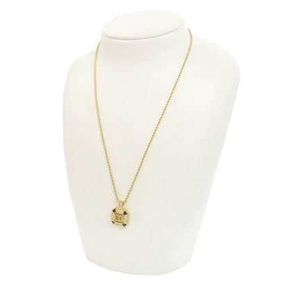 CHRISTIAN DIOR CD logo rhinestone Necklace Metal Ladies [Used]