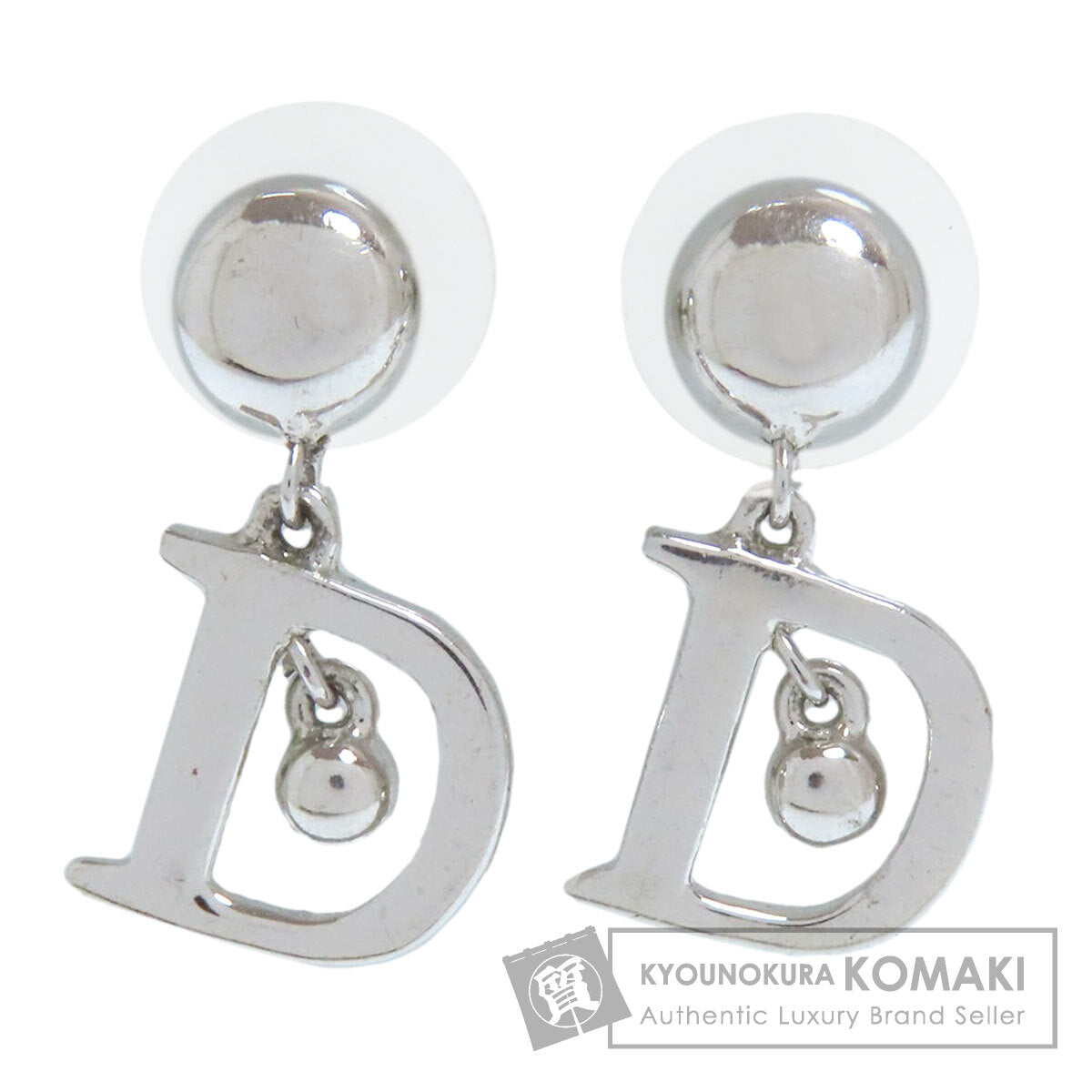 CHRISTIAN DIOR D logo earring Metal Ladies [Used]