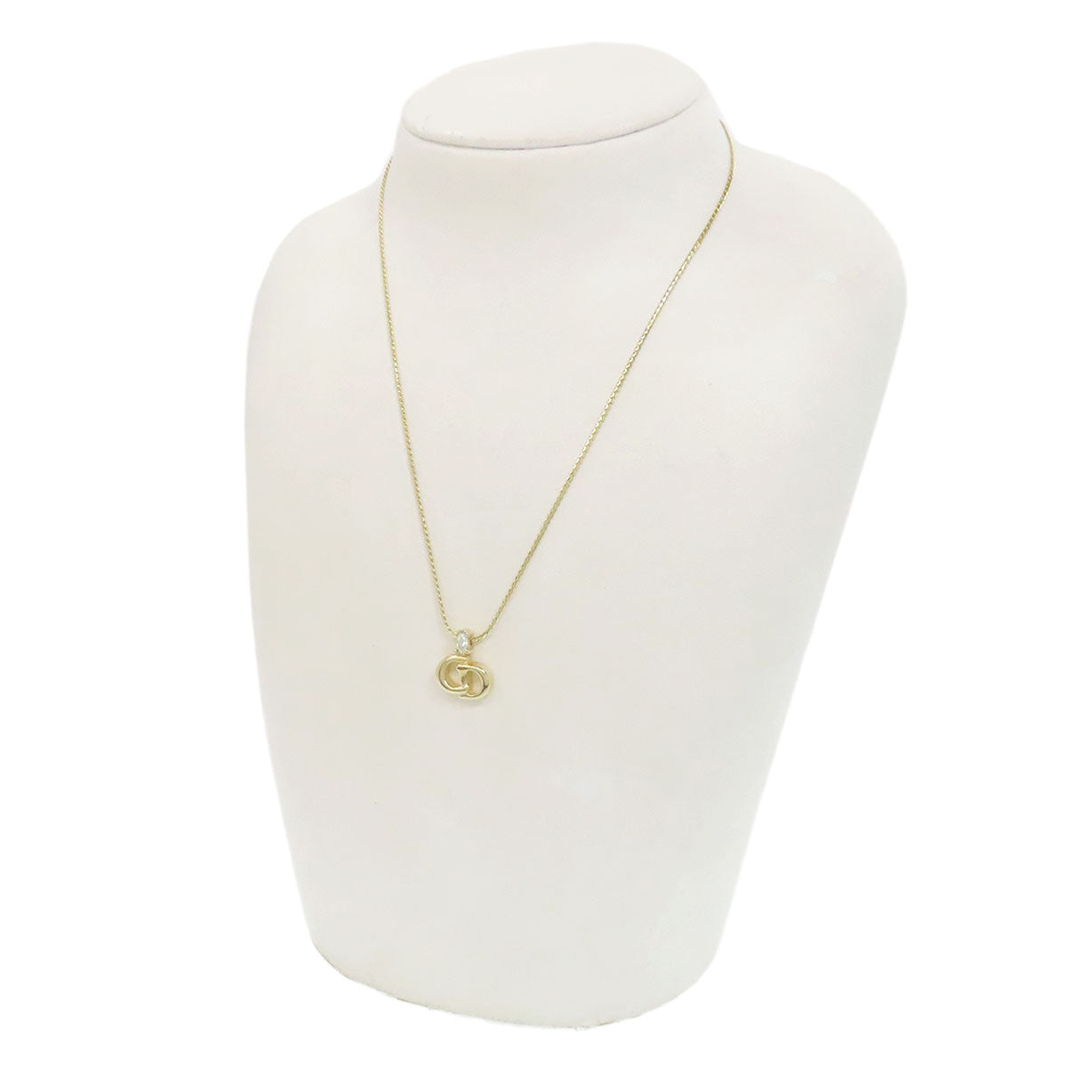 CHRISTIAN DIOR CD logo Necklace Metal Ladies [Used]