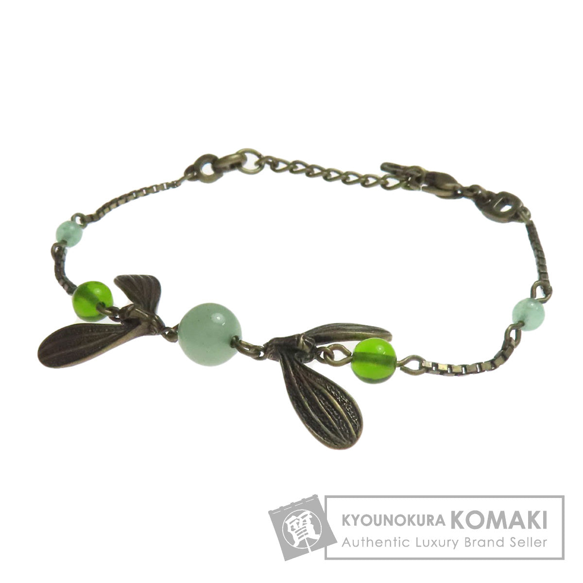 CHRISTIAN DIOR Mistletoe motif Bracelet Metal Ladies [Used]