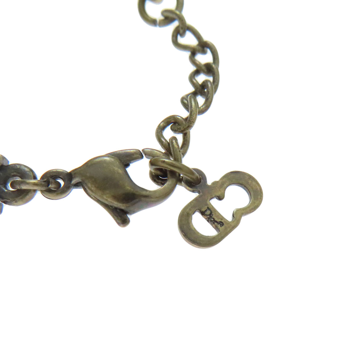 CHRISTIAN DIOR Mistletoe motif Bracelet Metal Ladies [Used]