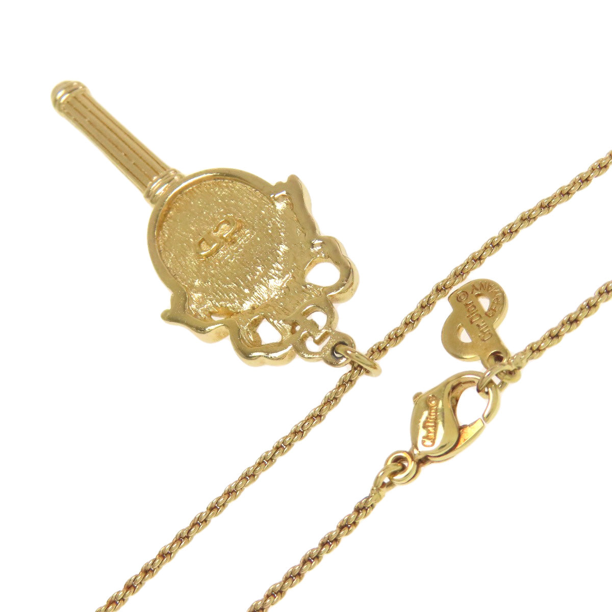 CHRISTIAN DIOR hand mirror motif Necklace Metal Ladies [Used]