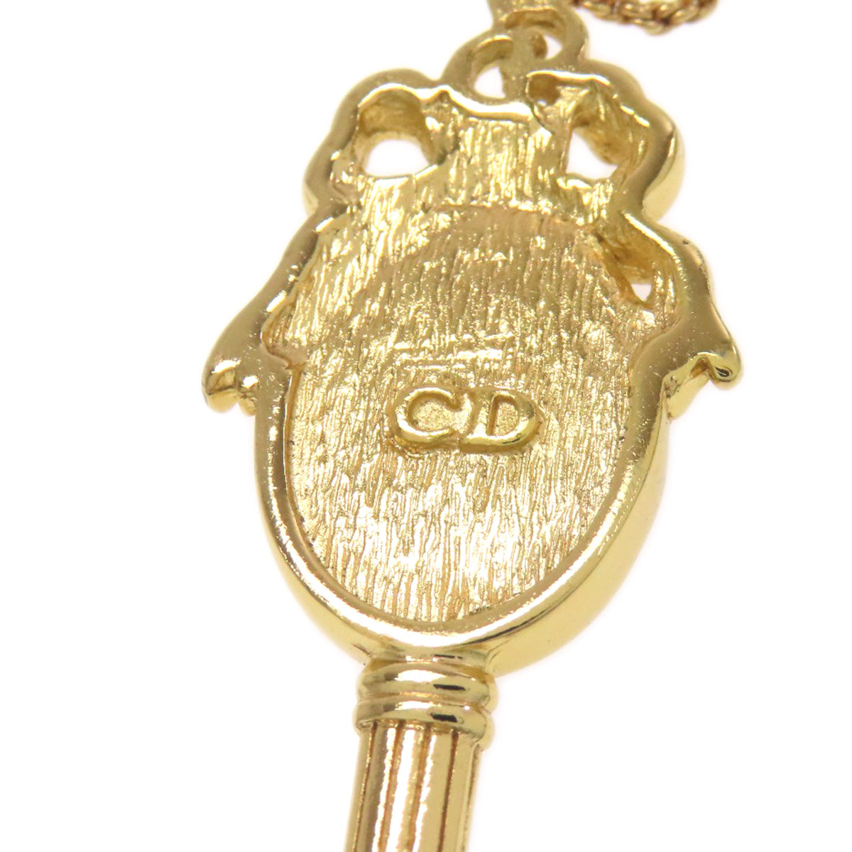 CHRISTIAN DIOR hand mirror motif Necklace Metal Ladies [Used]