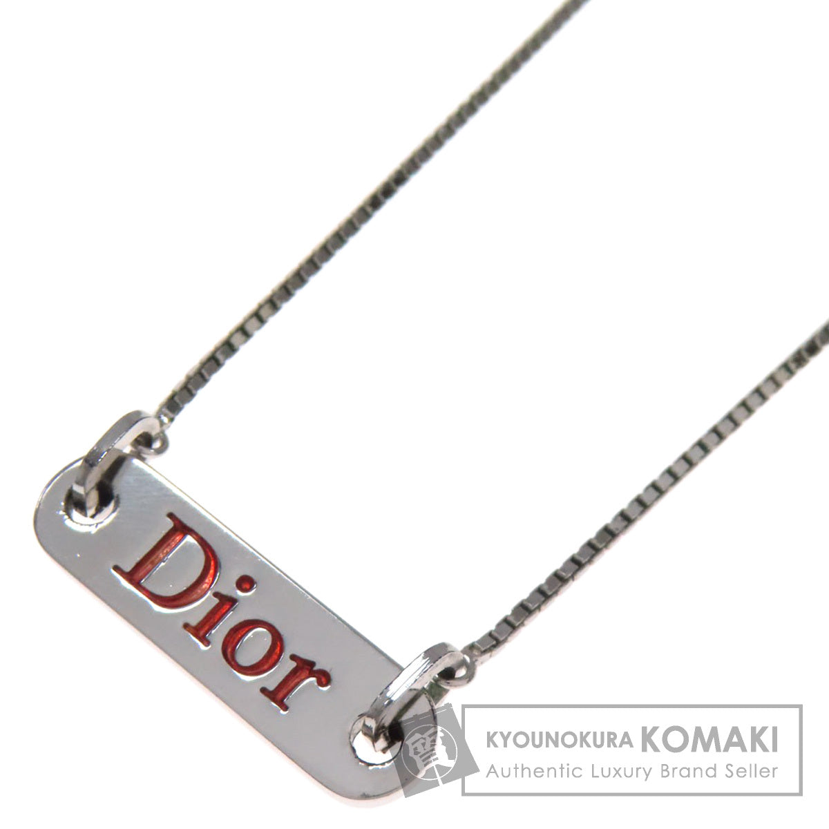 CHRISTIAN DIOR with logo Venetian Chain Necklace Metal Ladies [Used]