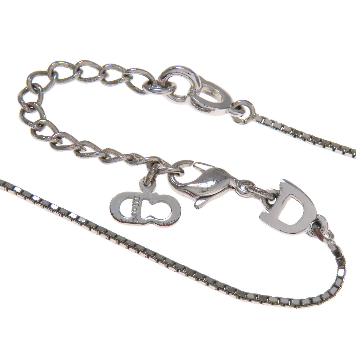 CHRISTIAN DIOR with logo Venetian Chain Necklace Metal Ladies [Used]