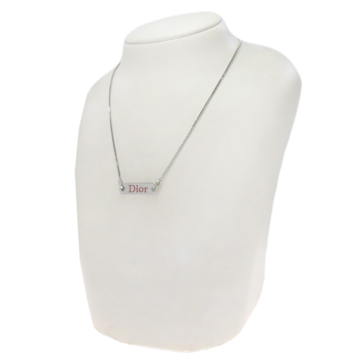 CHRISTIAN DIOR with logo Venetian Chain Necklace Metal Ladies [Used]