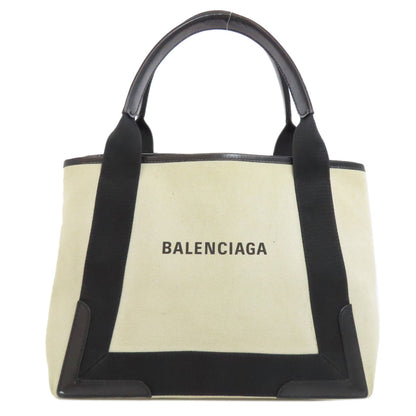 BALENCIAGA 339933 NAVY CABAS Handbag Canvas Ladies [Used]