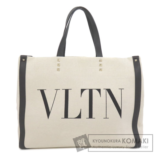 VALENTINO Logo studs Tote Bag Canvas Ladies [Used]