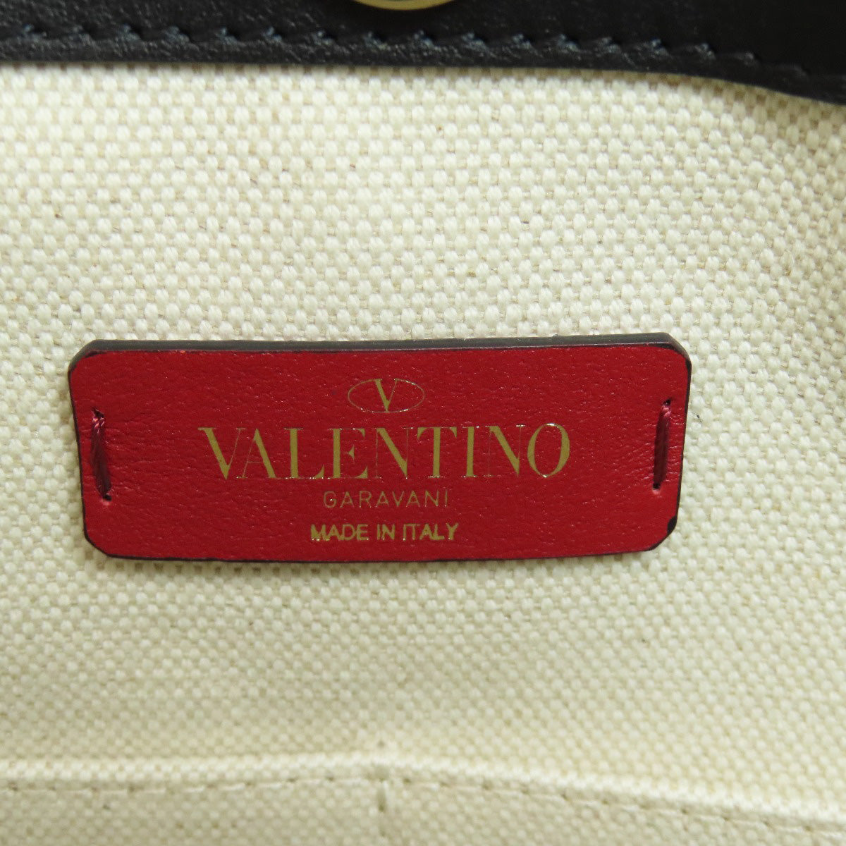 VALENTINO Logo studs Tote Bag Canvas Ladies [Used]