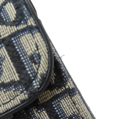 CHRISTIAN DIOR Saddle trotter pattern Card Case Canvas Ladies [Used]