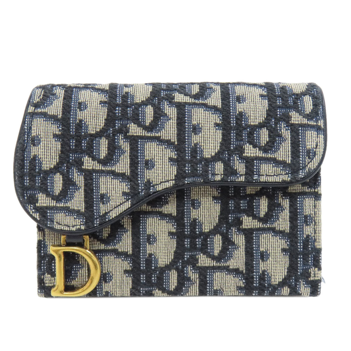 CHRISTIAN DIOR Saddle trotter pattern Card Case Canvas Ladies [Used]
