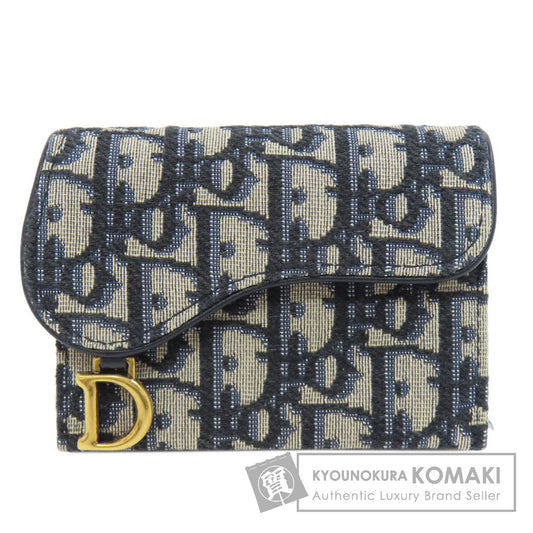 CHRISTIAN DIOR Saddle trotter pattern Card Case Canvas Ladies [Used]