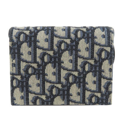 CHRISTIAN DIOR Saddle trotter pattern Card Case Canvas Ladies [Used]