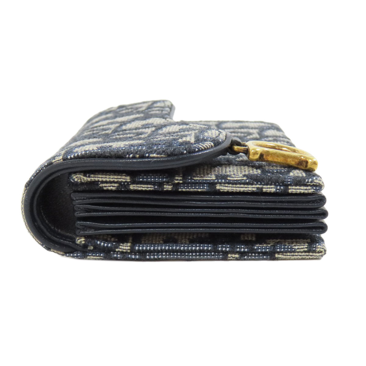 CHRISTIAN DIOR Saddle trotter pattern Card Case Canvas Ladies [Used]