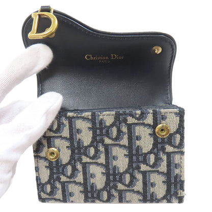 CHRISTIAN DIOR Saddle trotter pattern Card Case Canvas Ladies [Used]