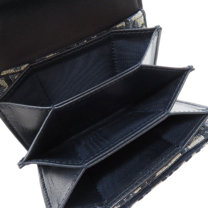 CHRISTIAN DIOR Saddle trotter pattern Card Case Canvas Ladies [Used]