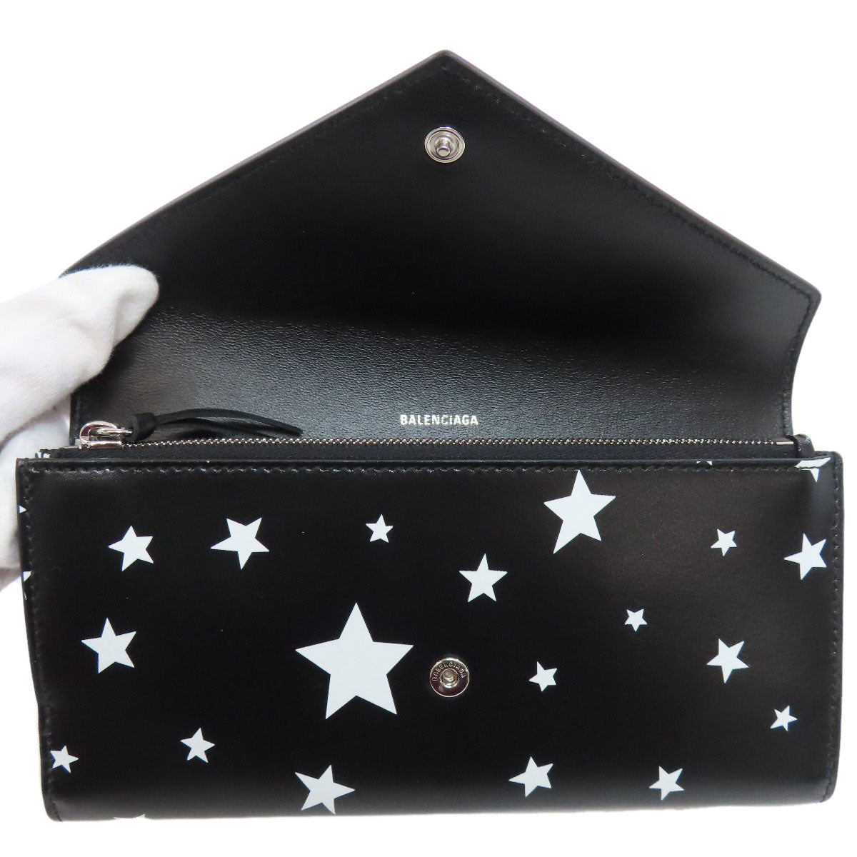 BALENCIAGA  499207 Long wallet (with coin pocket) Paper Star Motif Leather Ladies