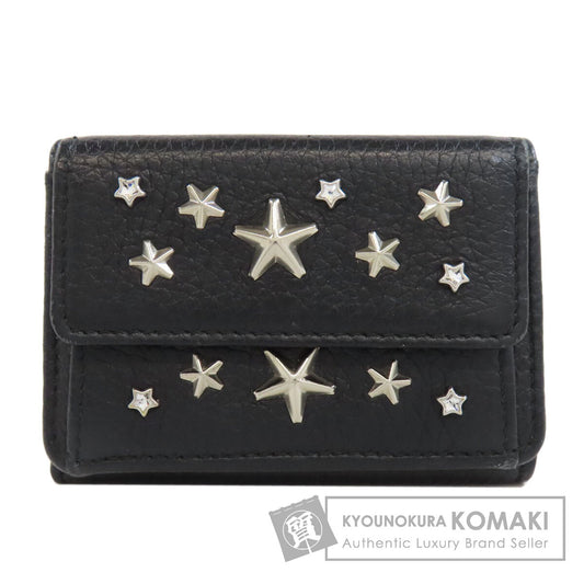 Jimmy Choo   Bifold Wallet with Coin Pocket Studded Star Motif Tri-Fold Wallet Leather Ladies