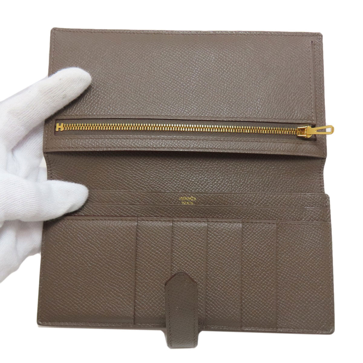 HERMES   Long wallet (with coin pocket) Barance Free GoldHardware Epsom Ladies