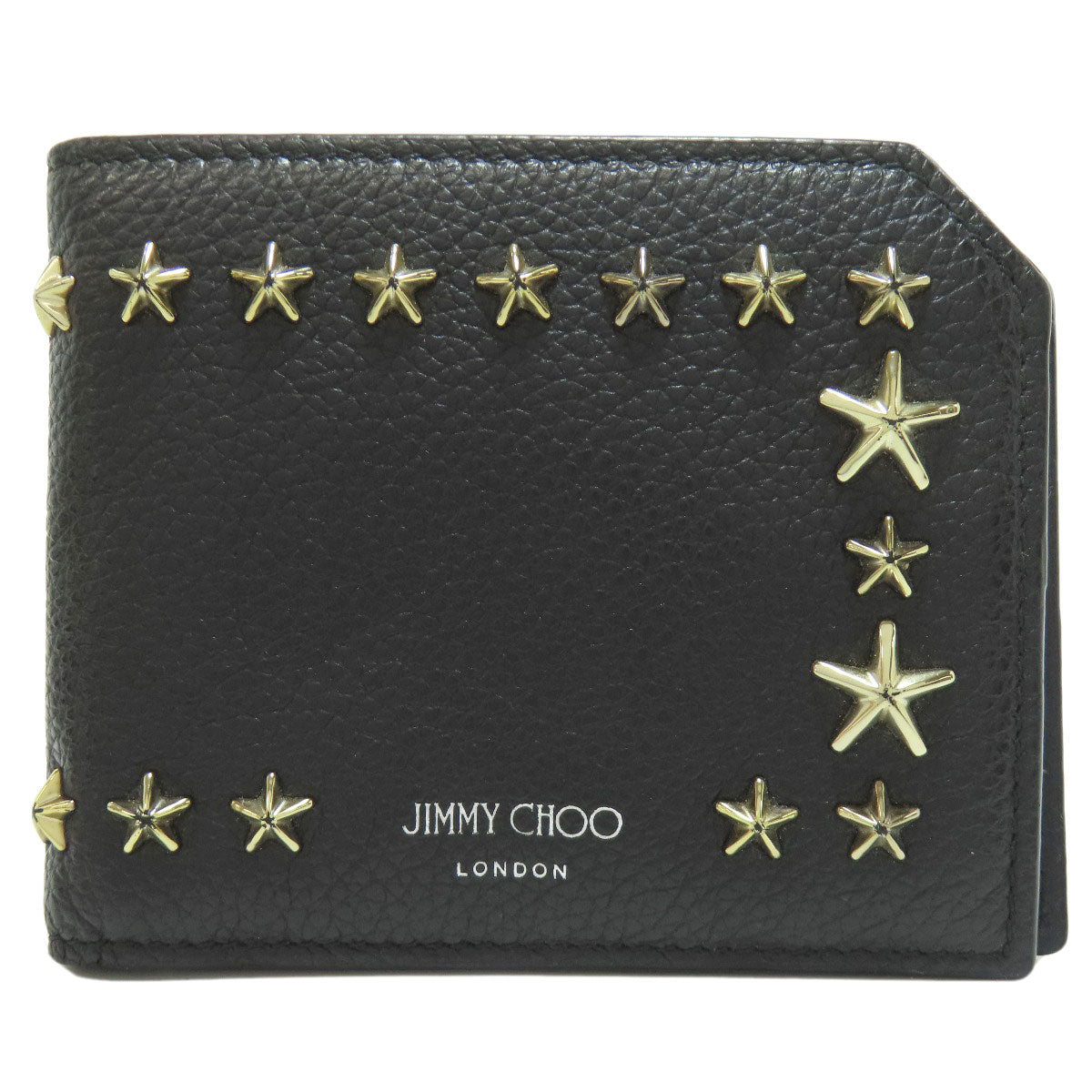 Jimmy Choo Star motif Bifold Wallet with Coin Pocket Leather Ladies [Used]
