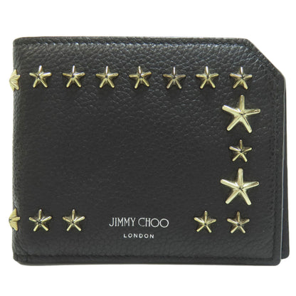 Jimmy Choo Star motif Bifold Wallet with Coin Pocket Leather Ladies [Used]