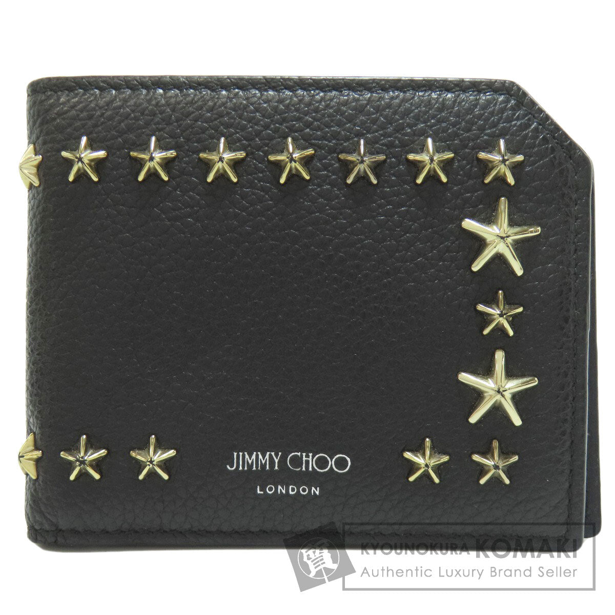 Jimmy Choo Star motif Bifold Wallet with Coin Pocket Leather Ladies [Used]