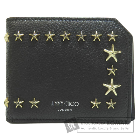 Jimmy Choo Star motif Bifold Wallet with Coin Pocket Leather Ladies [Used]
