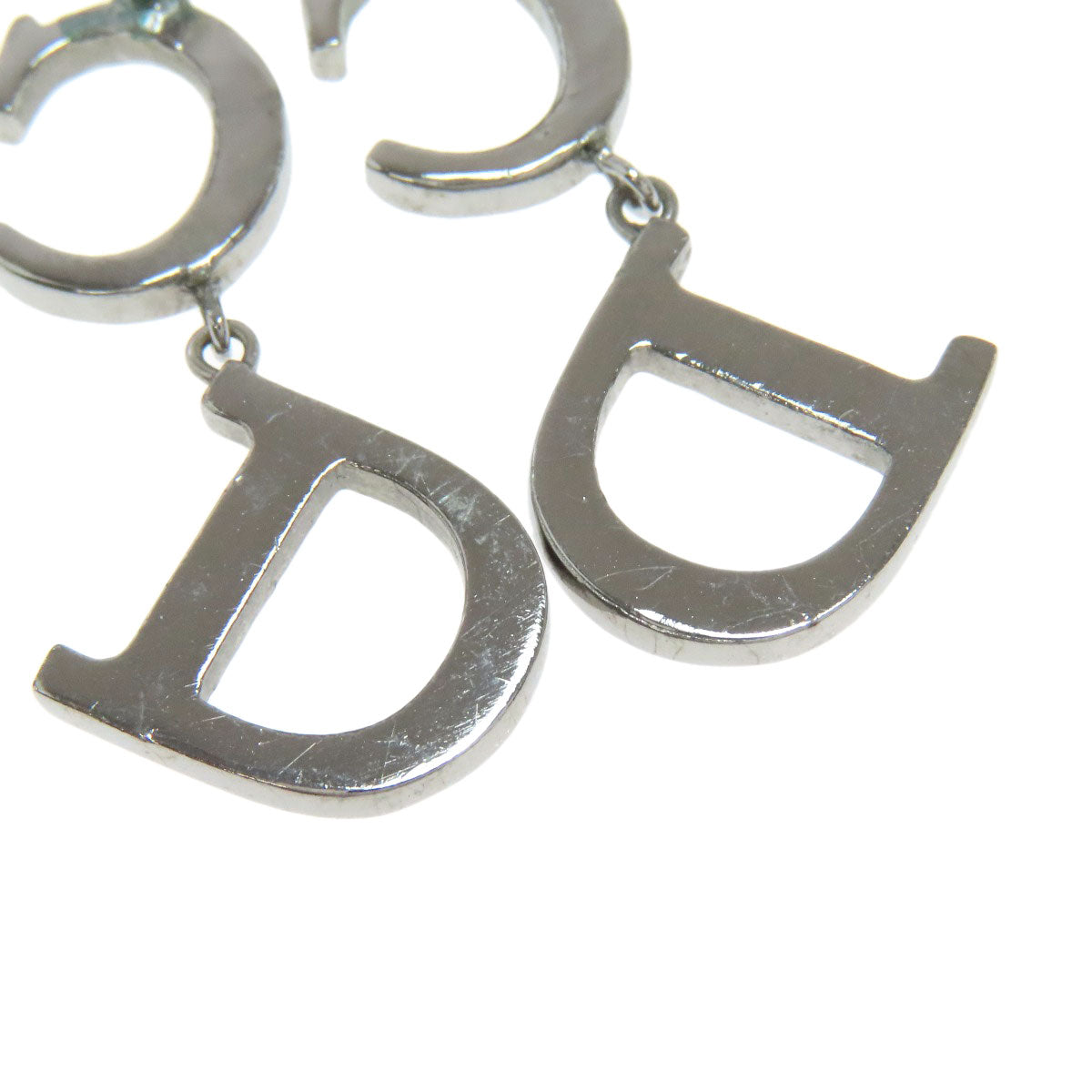 CHRISTIAN DIOR CD logo rhinestone earring Metal Ladies [Used]