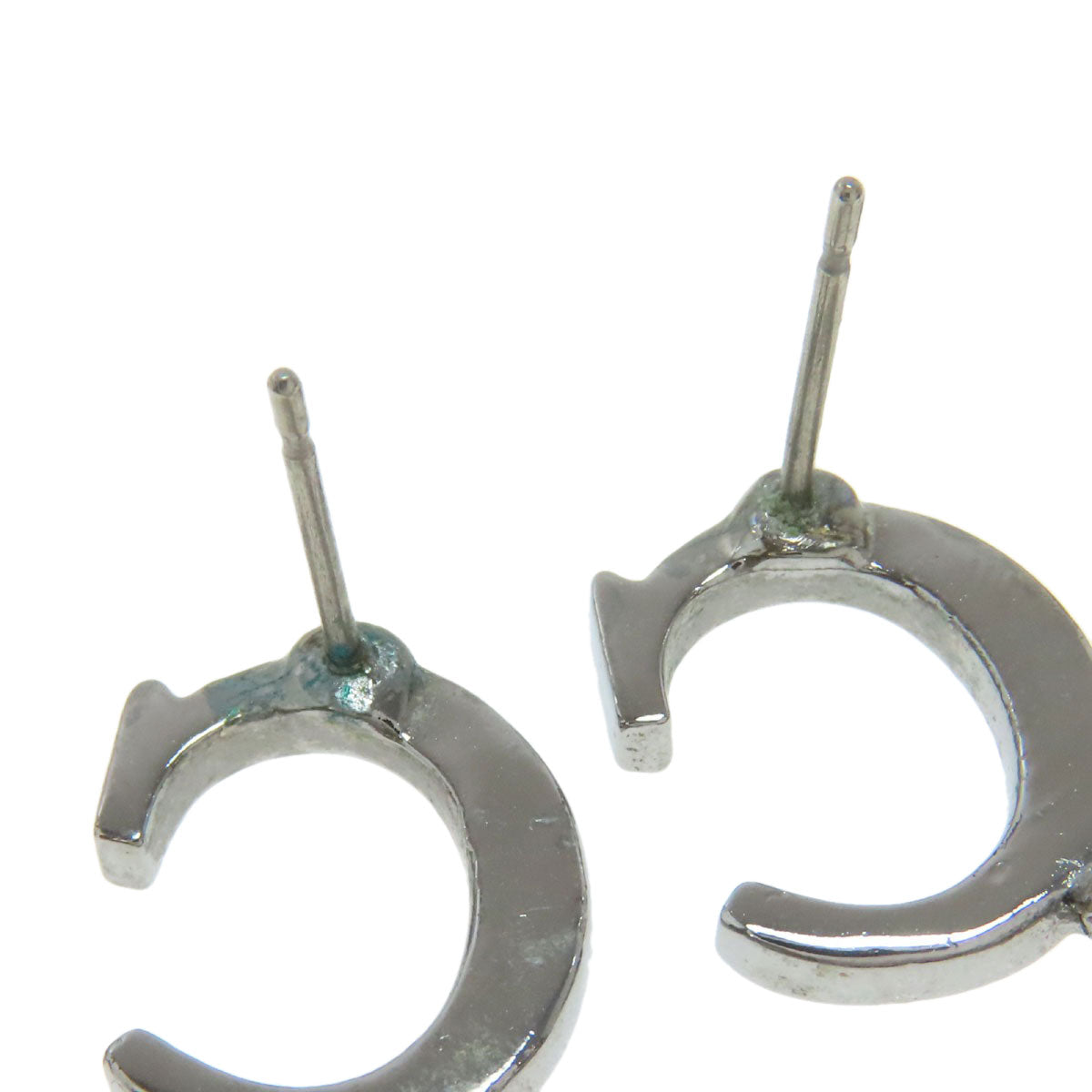 CHRISTIAN DIOR CD logo rhinestone earring Metal Ladies [Used]