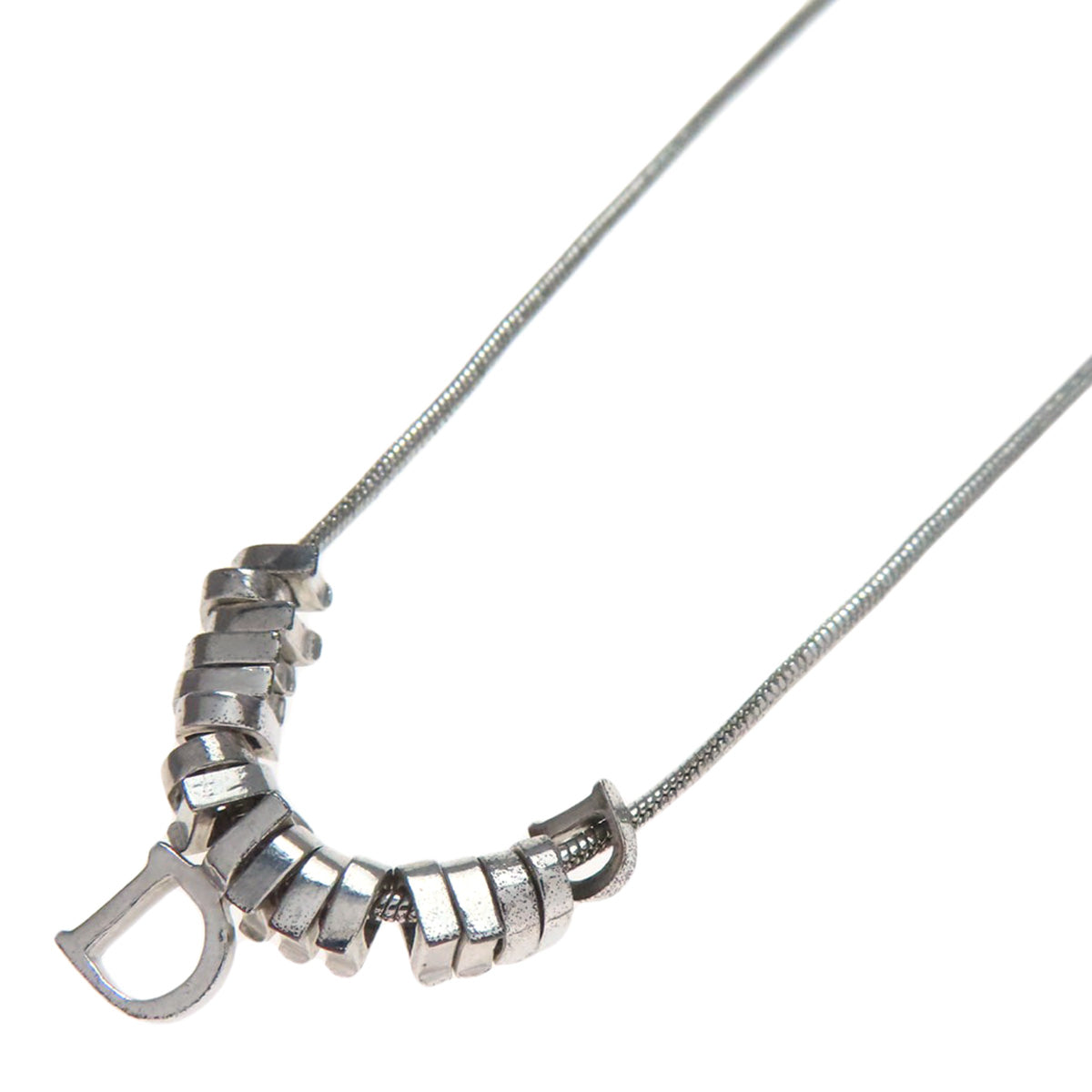 CHRISTIAN DIOR D logo Necklace Metal Ladies [Used]