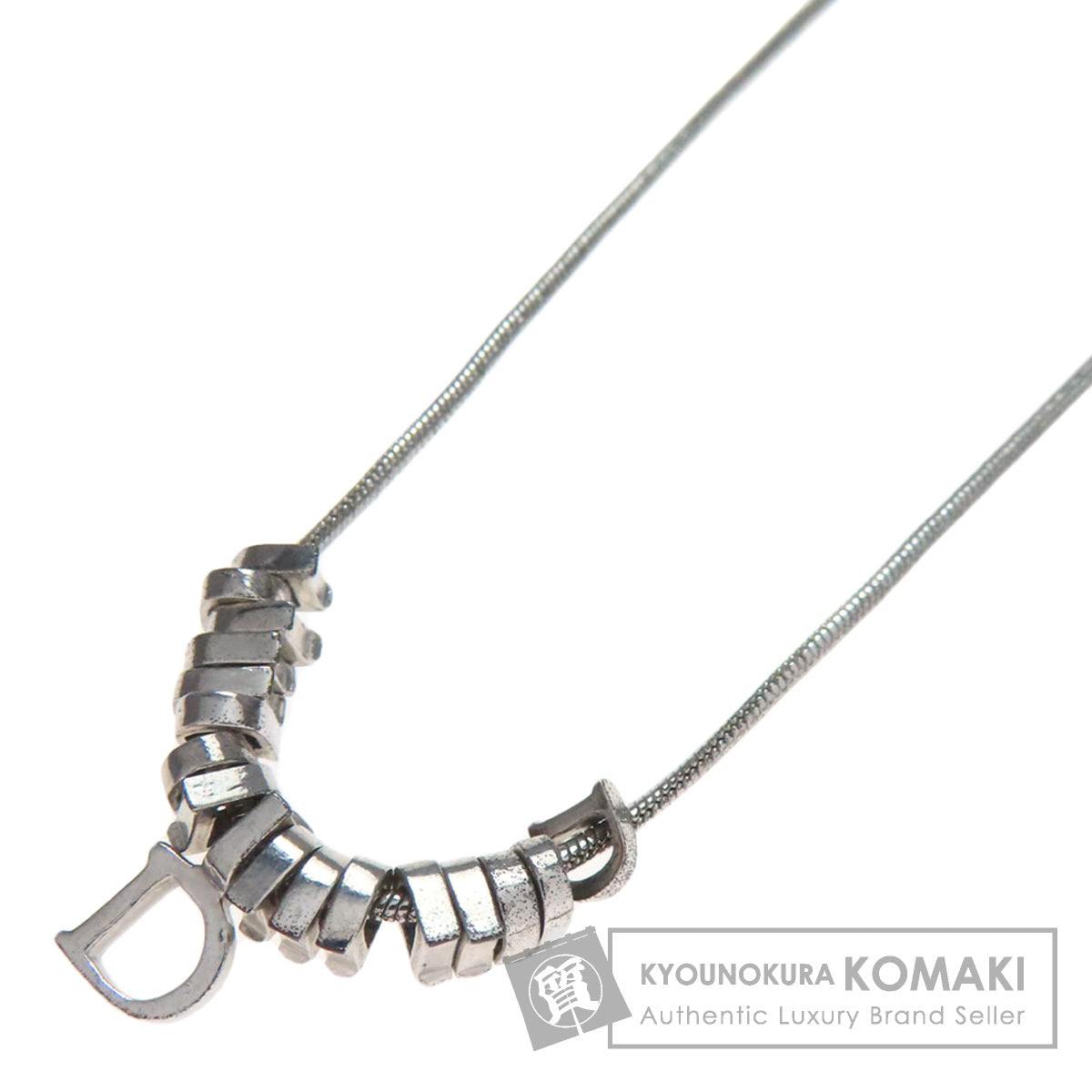 CHRISTIAN DIOR D logo Necklace Metal Ladies [Used]