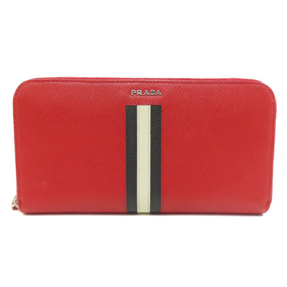 PRADA logo Long wallet (with coin pocket) Safiano Ladies [Used]