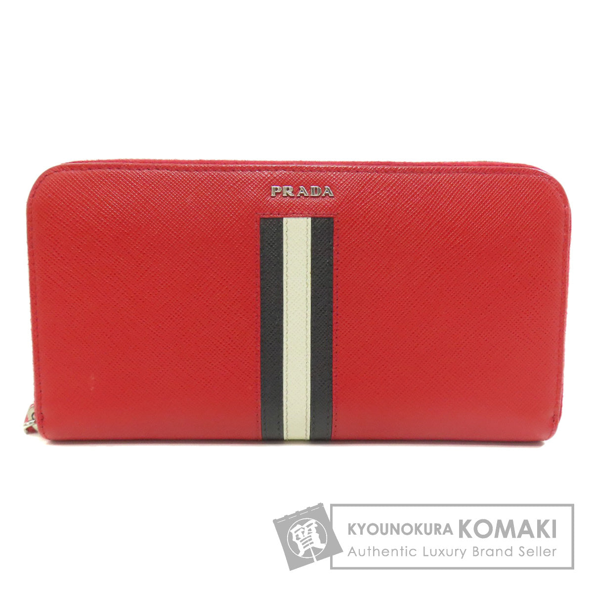 PRADA logo Long wallet (with coin pocket) Safiano Ladies [Used]