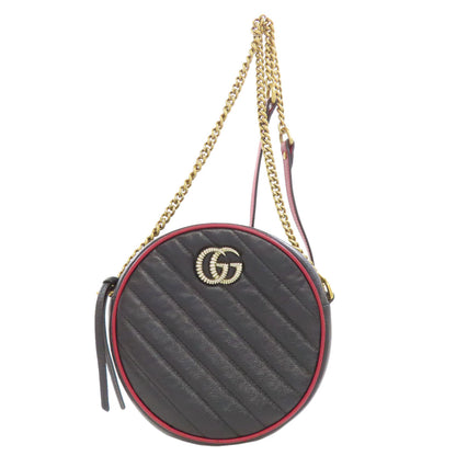 GUCCI 550154 Round Chain Shoulder Shoulder Bag Leather Ladies [Used]