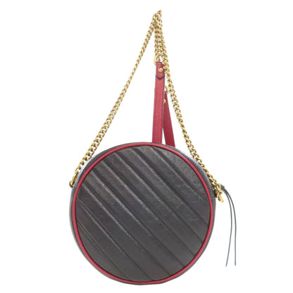 GUCCI 550154 Round Chain Shoulder Shoulder Bag Leather Ladies [Used]