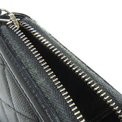 CHANEL Matelasse GoldHardware Long wallet (with coin pocket) Grained Calfskin Skin Ladies [Used]
