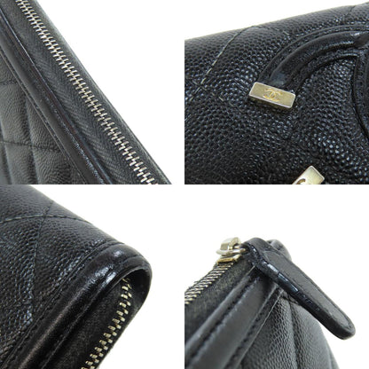 CHANEL Matelasse GoldHardware Long wallet (with coin pocket) Grained Calfskin Skin Ladies [Used]