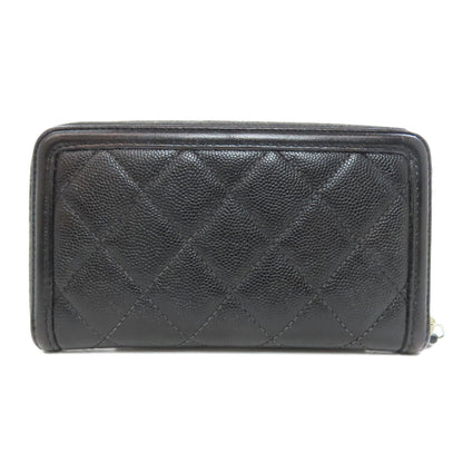 CHANEL Matelasse GoldHardware Long wallet (with coin pocket) Grained Calfskin Skin Ladies [Used]