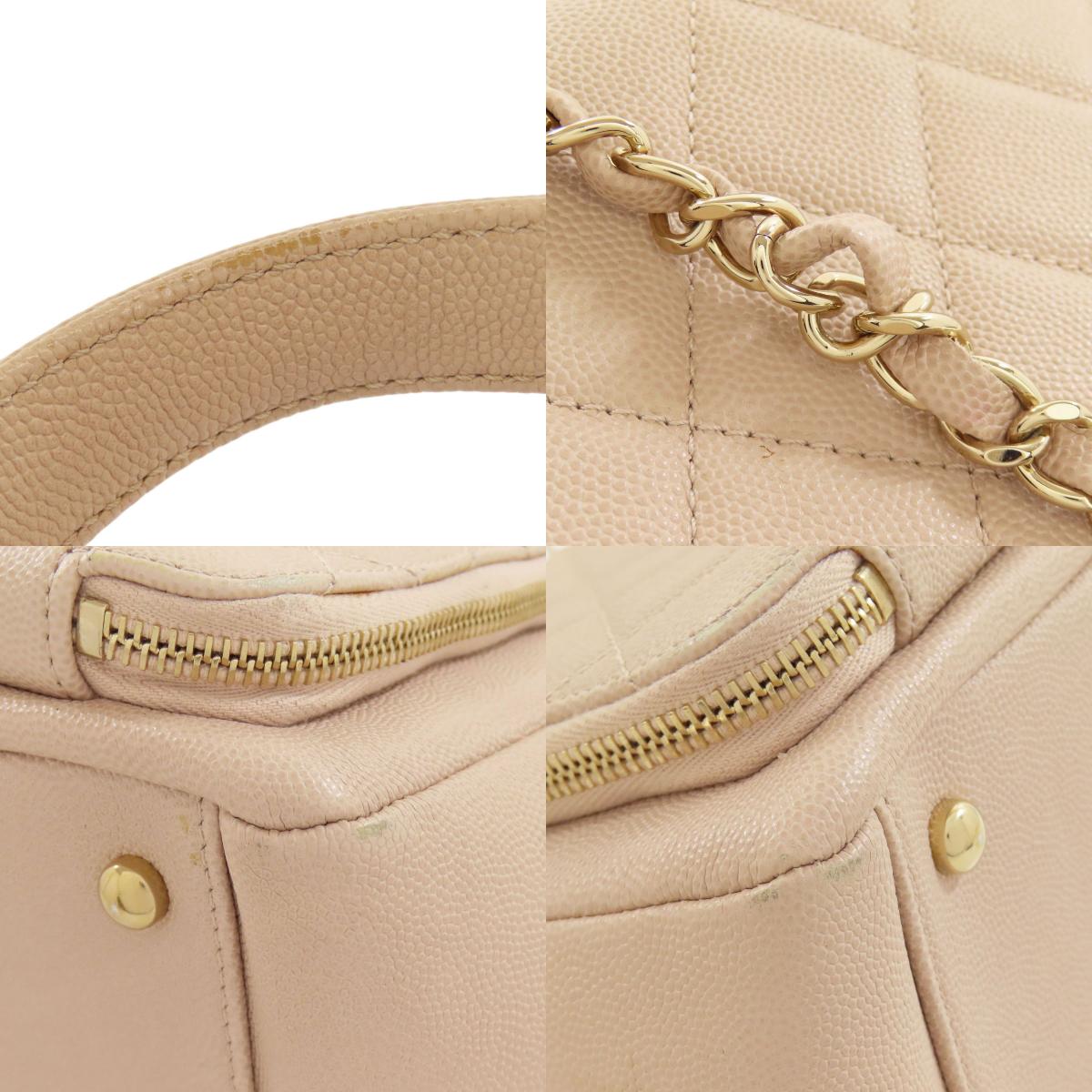 CHANEL COCO Mark GoldHardware 2WAY Handbag Grained Calfskin Skin Ladies [Used]