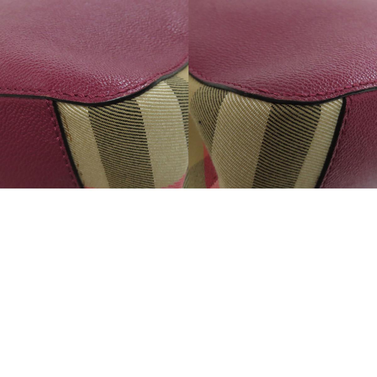 BURBERRY logo Shoulder Bag Leather Ladies [Used]