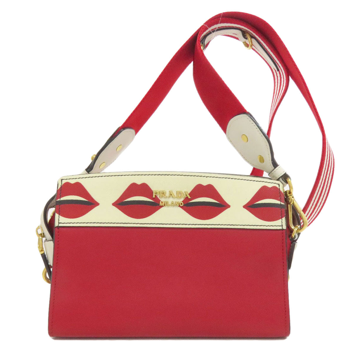 PRADA   Shoulder Bag Lip mark Leather Ladies