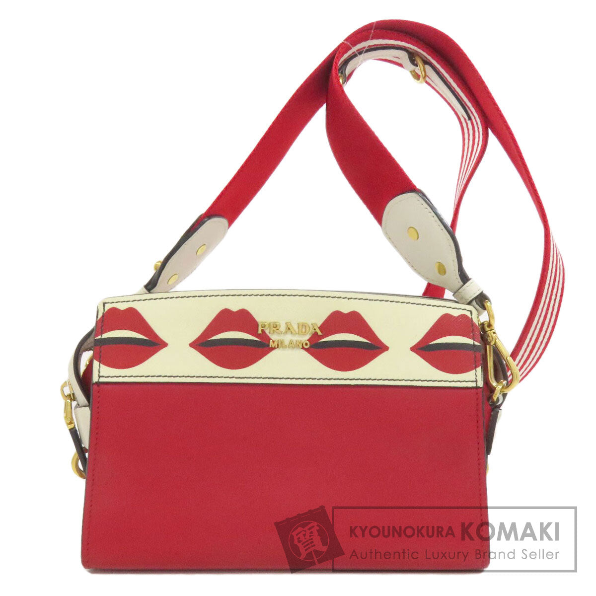 PRADA   Shoulder Bag Lip mark Leather Ladies