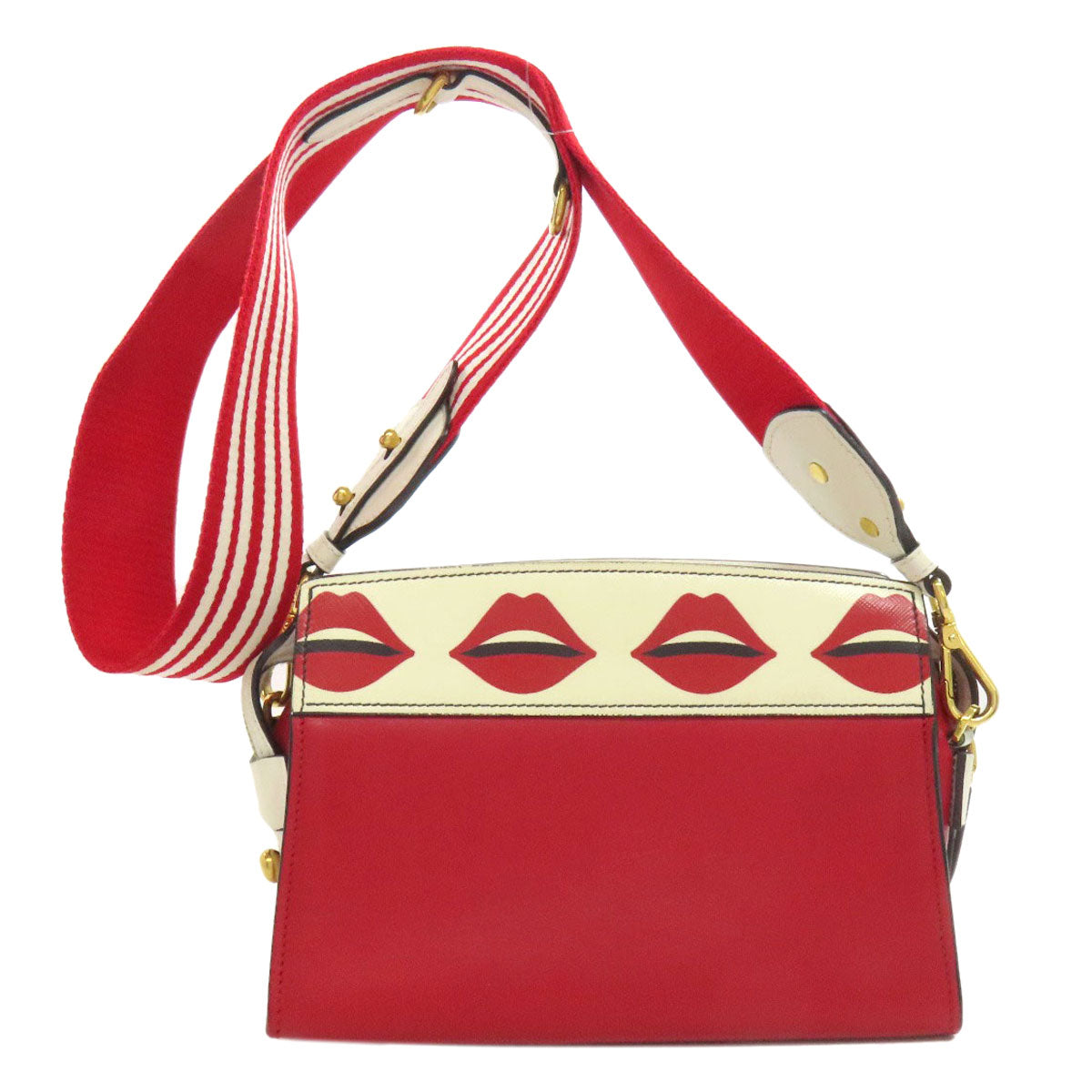 PRADA   Shoulder Bag Lip mark Leather Ladies