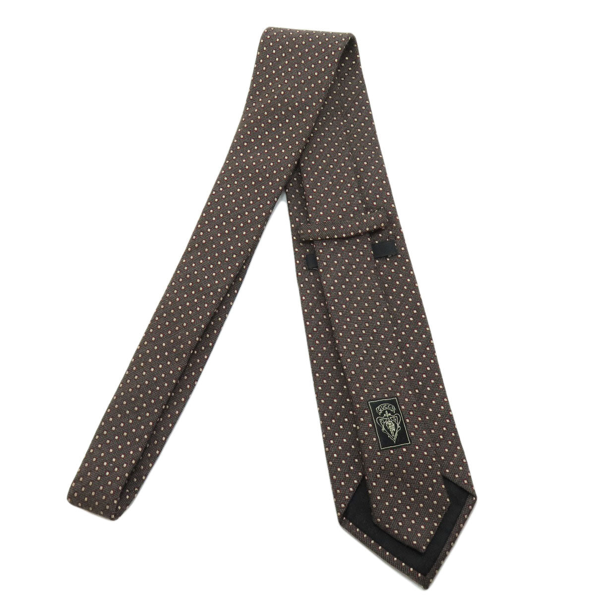 GUCCI Logo dot pattern tie wool Silkmens [Used]