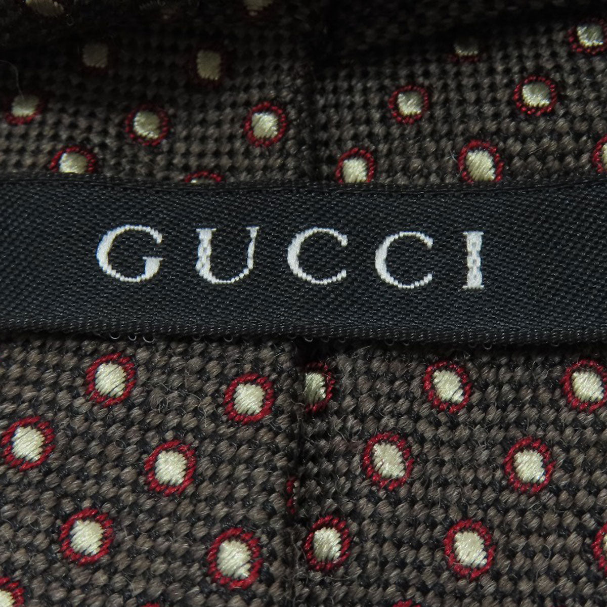 グッチ ロゴ ドット柄 ネクタイ ウール/シルク メンズ 【中古】【GUCCI】
