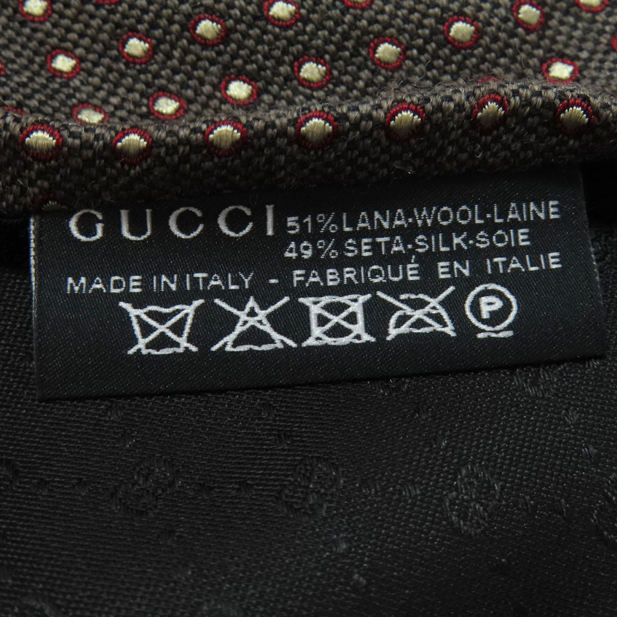 GUCCI Logo dot pattern tie wool Silkmens [Used]