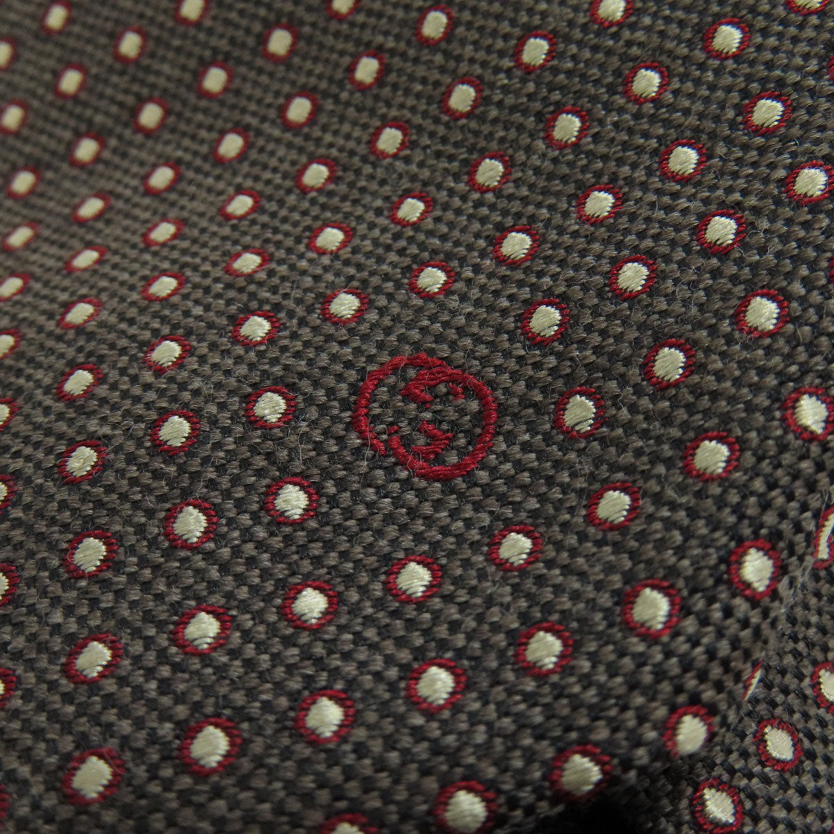 GUCCI   tie Logo dot pattern wool Silkmens