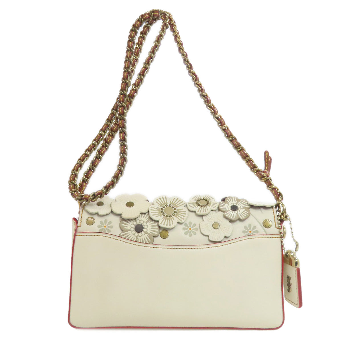 COACH  20215 Shoulder Bag Dinky Flower Motif Leather Ladies