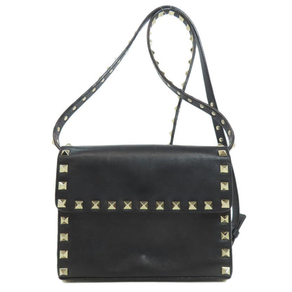 VALENTINO Studs Shoulder Bag Leather Ladies [Used]